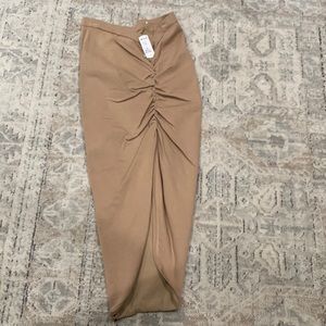 Tan pencil skirt